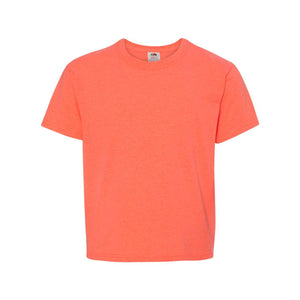 3930BR Fruit of the Loom HD Cotton Youth Short Sleeve T-Shirt Retro Heather Coral