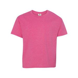 3930BR Fruit of the Loom HD Cotton Youth Short Sleeve T-Shirt Retro Heather Pink