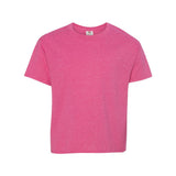 3930BR Fruit of the Loom HD Cotton Youth Short Sleeve T-Shirt Retro Heather Pink