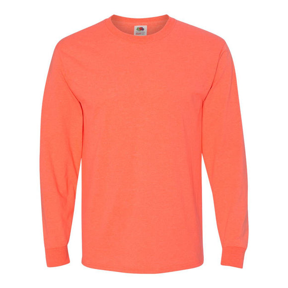 4930R Fruit of the Loom HD Cotton Long Sleeve T-Shirt Retro Heather Coral