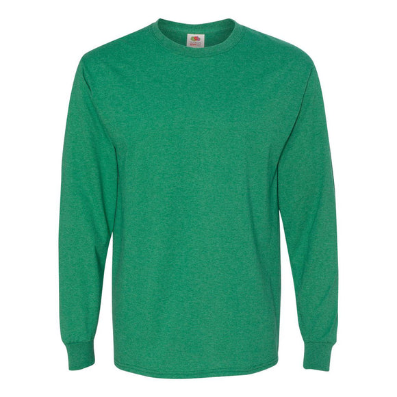 4930R Fruit of the Loom HD Cotton Long Sleeve T-Shirt Retro Heather Green