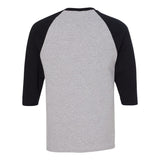 5700 Gildan Heavy Cotton™ Raglan Three-Quarter Sleeve T-Shirt Sport Grey/ Black