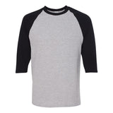 5700 Gildan Heavy Cotton™ Raglan Three-Quarter Sleeve T-Shirt Sport Grey/ Black