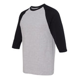 5700 Gildan Heavy Cotton™ Raglan Three-Quarter Sleeve T-Shirt Sport Grey/ Black