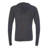 3939 BELLA + CANVAS Triblend Lightweight Full-Zip Hooded Long Sleeve Tee Solid Dark Grey Triblend