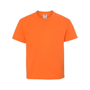 3930BR Fruit of the Loom HD Cotton Youth Short Sleeve T-Shirt Safety Orange