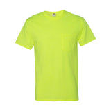 3930PR Fruit of the Loom HD Cotton T-Shirt with a Pocket Safety Green