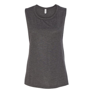 8803 BELLA + CANVAS Women's Flowy Scoop Muscle Tank Dark Grey Heather