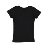 2607 LAT Girls' V-Neck Fine Jersey T-Shirt Black