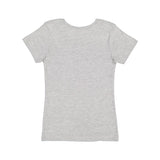 2607 LAT Girls' V-Neck Fine Jersey T-Shirt Heather