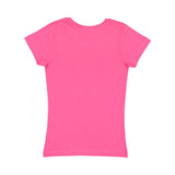 2607 LAT Girls' V-Neck Fine Jersey T-Shirt Hot Pink