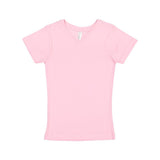 2607 LAT Girls' V-Neck Fine Jersey T-Shirt Pink