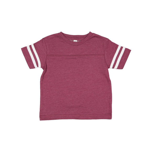 3037 Rabbit Skins Toddler Football Fine Jersey Tee Vintage Burgundy/ White