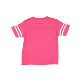 3037 Rabbit Skins Toddler Football Fine Jersey Tee Vintage Hot Pink/ White