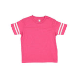 3037 Rabbit Skins Toddler Football Fine Jersey Tee Vintage Hot Pink/ White