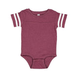 4437 Rabbit Skins Infant Football Fine Jersey Bodysuit Vintage Burgundy/ White