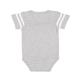 4437 Rabbit Skins Infant Football Fine Jersey Bodysuit Vintage Heather/ White