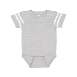 4437 Rabbit Skins Infant Football Fine Jersey Bodysuit Vintage Heather/ White