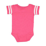 4437 Rabbit Skins Infant Football Fine Jersey Bodysuit Vintage Hot Pink/ White