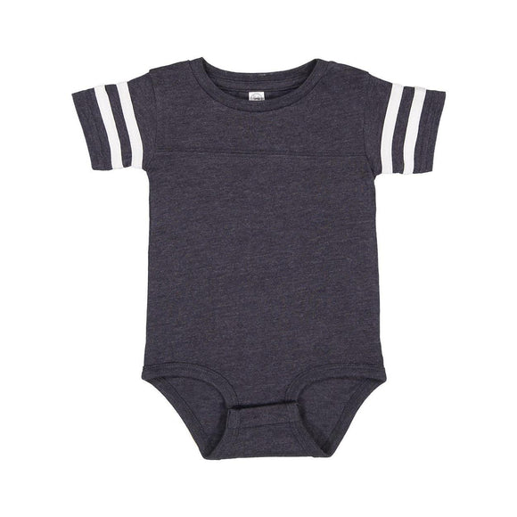 4437 Rabbit Skins Infant Football Fine Jersey Bodysuit Vintage Navy/ White