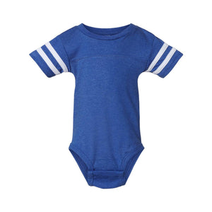 4437 Rabbit Skins Infant Football Fine Jersey Bodysuit Vintage Royal/ White