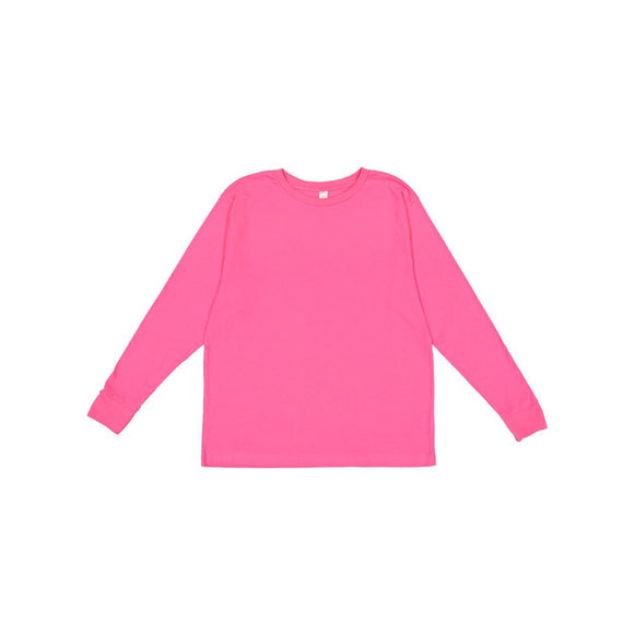 6201 LAT Youth Fine Jersey Long Sleeve Tee Hot Pink