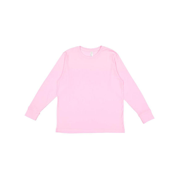 6201 LAT Youth Fine Jersey Long Sleeve Tee Pink