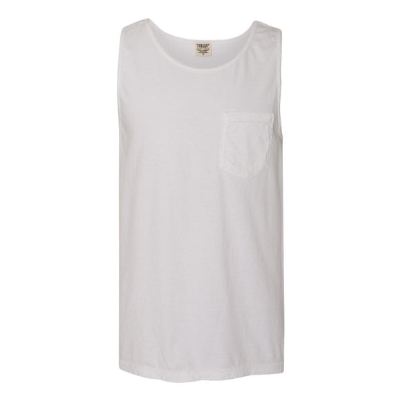 9330 Comfort Colors Garment-Dyed Heavyweight Pocket Tank Top White