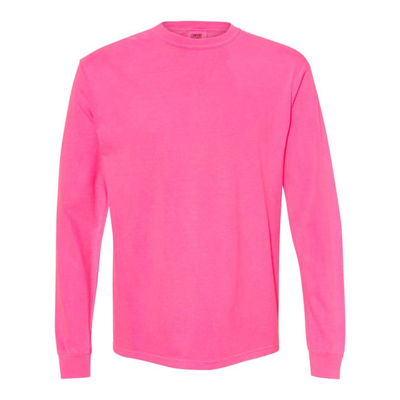 6014 Comfort Colors Garment-Dyed Heavyweight Long Sleeve T-Shirt Neon Pink