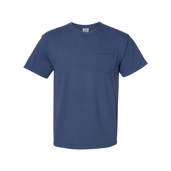 6030 Comfort Colors Garment-Dyed Heavyweight Pocket T-Shirt China Blue