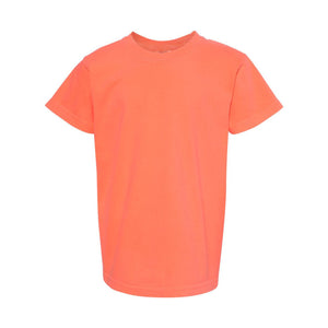 9018 Comfort Colors Garment-Dyed Youth Heavyweight T-Shirt Neon Red Orange