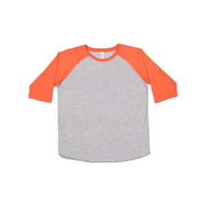 6130 LAT Youth Baseball Fine Jersey Three-Quarter Sleeve Tee Vintage Heather/ Vintage Orange