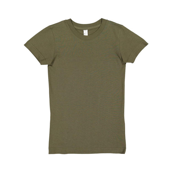 2616 LAT Girls' Fine Jersey Tee Military Green