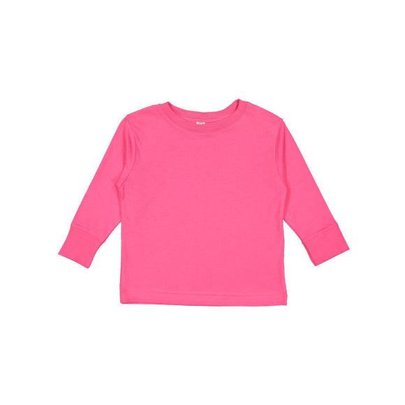 3302 Rabbit Skins Toddler Fine Jersey Long Sleeve Tee Hot Pink