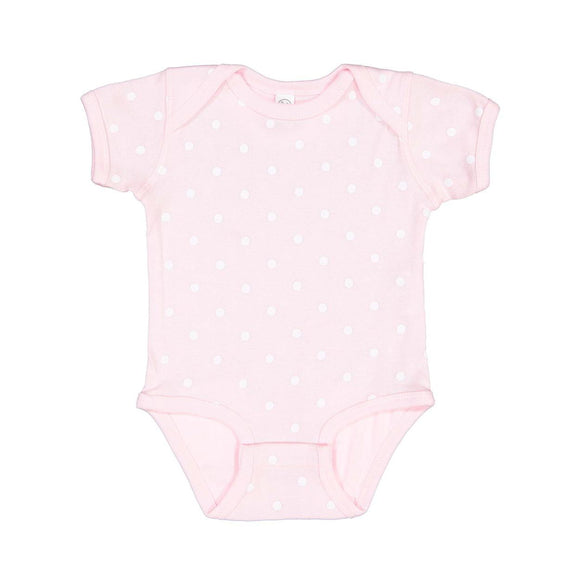 4400 Rabbit Skins Infant Baby Rib Bodysuit Ballerina/ White Dot