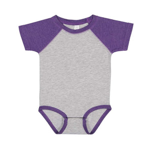 4430 Rabbit Skins Infant Baseball Fine Jersey Bodysuit Vintage Heather/ Vintage Purple