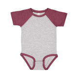 4430 Rabbit Skins Infant Baseball Fine Jersey Bodysuit Vintage Heather/ Vintage Burgundy