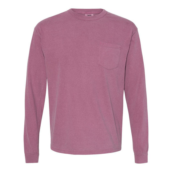 4410 Comfort Colors Garment-Dyed Heavyweight Long Sleeve Pocket T-Shirt Berry