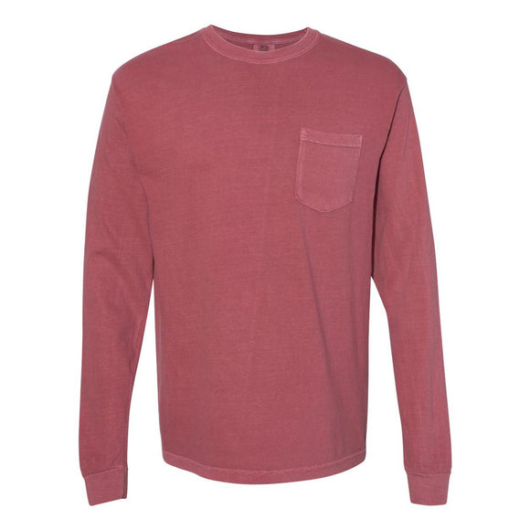 4410 Comfort Colors Garment-Dyed Heavyweight Long Sleeve Pocket T-Shirt Brick