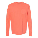 4410 Comfort Colors Garment-Dyed Heavyweight Long Sleeve Pocket T-Shirt Bright Salmon