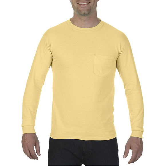 4410 Comfort Colors Garment-Dyed Heavyweight Long Sleeve Pocket T-Shirt Butter