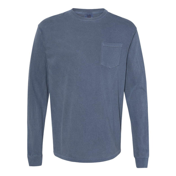 4410 Comfort Colors Garment-Dyed Heavyweight Long Sleeve Pocket T-Shirt Denim