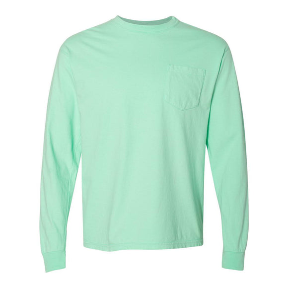 4410 Comfort Colors Garment-Dyed Heavyweight Long Sleeve Pocket T-Shirt Island Reef