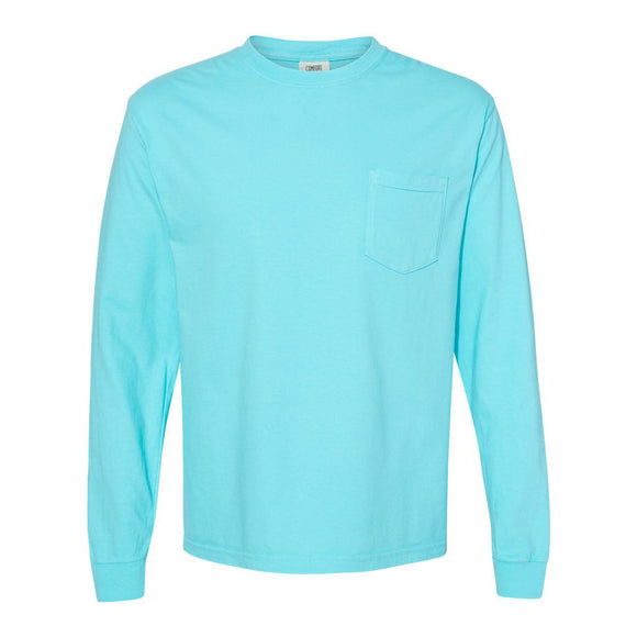 4410 Comfort Colors Garment-Dyed Heavyweight Long Sleeve Pocket T-Shirt Lagoon