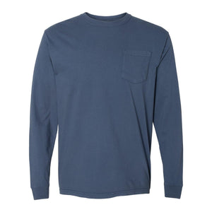 4410 Comfort Colors Garment-Dyed Heavyweight Long Sleeve Pocket T-Shirt Midnight