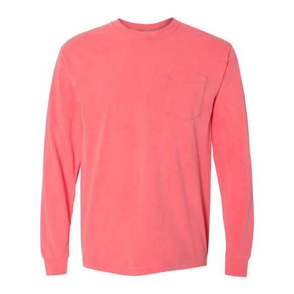 4410 Comfort Colors Garment-Dyed Heavyweight Long Sleeve Pocket T-Shirt Watermelon