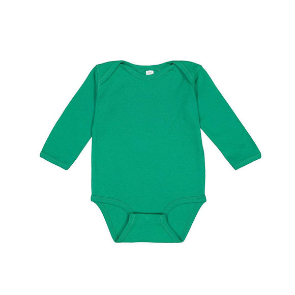 4411 Rabbit Skins Infant Long Sleeve Baby Rib Bodysuit Kelly