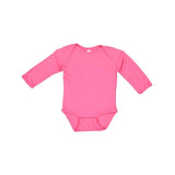 4411 Rabbit Skins Infant Long Sleeve Baby Rib Bodysuit Hot Pink