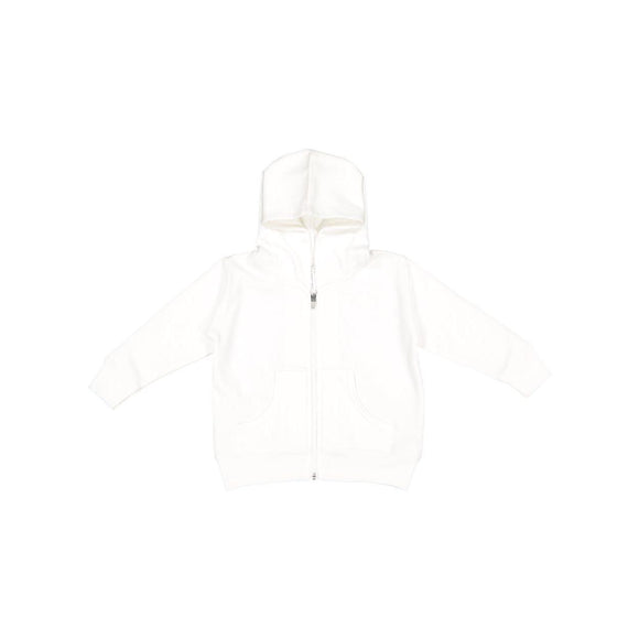 3346 Rabbit Skins Toddler Full-Zip Fleece Hoodie White