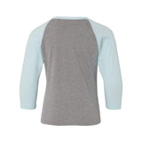 3352 Next Level Youth CVC Three-Quarter Sleeve Raglan T-Shirt Ice Blue Sleeves/ Dark Heather Grey Body